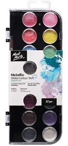 MontMarte Vodové barvy METALL č.0091 - 16 ks + štětec