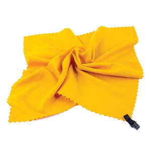 Spokey NEMO Rychleschnoucí ručník 40x40 cm žlutý s karabinou