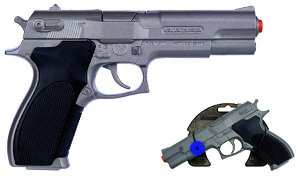 Alltoys CZ Policejní pistole stříbrná matná kovová - 8 ran