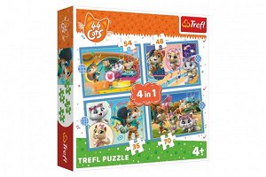 Trefl Puzzle - Kočičí tým 4v1 - 35, 48, 54 a 70 dílků