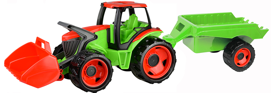 Lena Traktor se lžící a s vozíkem GIGA TRUCKS - 62 cm