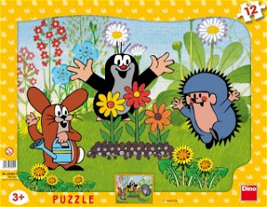 Dino Puzzle deskové - Krteček zahradník - 12 dílků