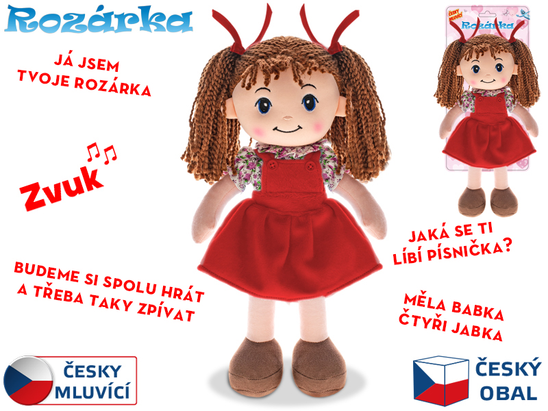 Mikro trading Panenka Rozárka - 35 cm - česky mluvící - brunetka