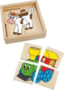 Woody Minipuzzle "Mašinka" v dřevěné krabičce