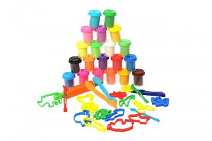 MAC TOYS Modelovací veselá sada 20 tub s doplňky 50 g různé barvy