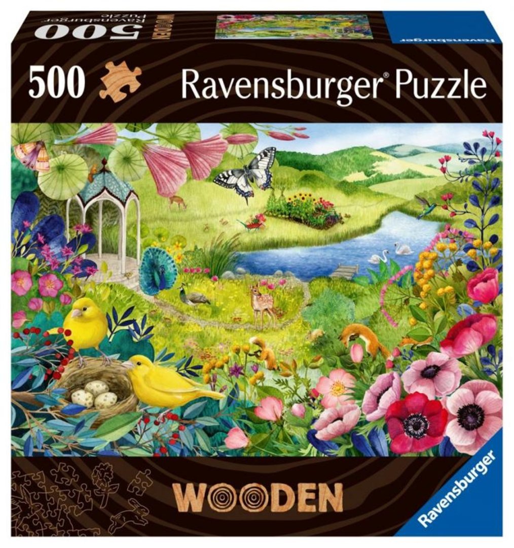 Ravensburger Dřevěné puzzle - Divoká zahrada - 500 dílků