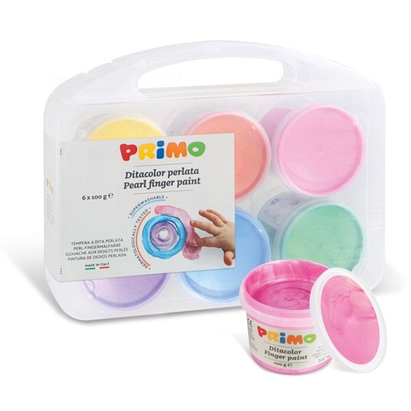 PRIMO Prstové barvy perleťové - 6 x 100 g