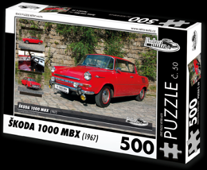 RETRO-AUTA Puzzle č. 50 Škoda 1000 MBX (1967) 500 dílků