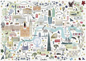 GIBSONS Puzzle Mapa Londýna 1000 dílků