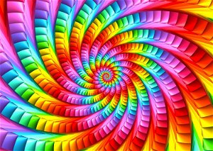 ENJOY Puzzle Duhová psychedelická spirála 1000 dílků