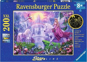 RAVENSBURGER Svítící puzzle Magická noc jednorožců XXL 200 dílků