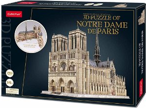 CUBICFUN poškozený obal: 3D puzzle Katedrála Notre-Dame 293 dílků