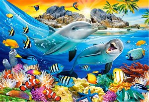 CASTORLAND Puzzle Delfíni v tropech 1000 dílků
