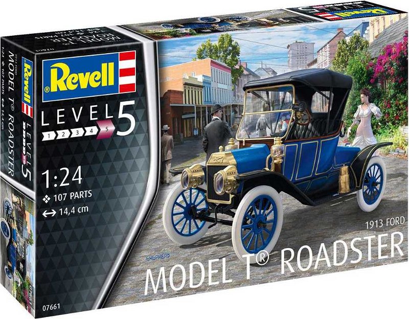 REVELL Plastic ModelKit auto 07661 - Ford T Modell Roadster (1913) (1:24)