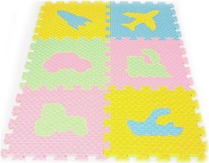 Pěnový koberec v pastelových barvách Doprava 6ks (30x30)