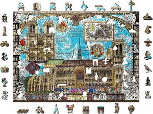 WOODEN CITY Dřevěné puzzle Katedrála Notre-Dame 2v1, 1010 dílků EKO