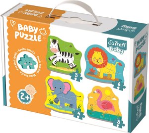 TREFL Baby puzzle Zvířata na safari 4v1 (3,4,5,6 dílků)