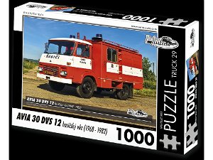 RETRO-AUTA Puzzle TRUCK č.29 AVIA 30 DVS 12 hasičský vůz (1968-1982) 1000 dílků