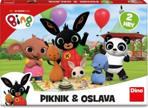 DINO Piknik a Oslava 2v1 Králíček Bing dětské společenské hry v krabici 33,5x23x3,5cm