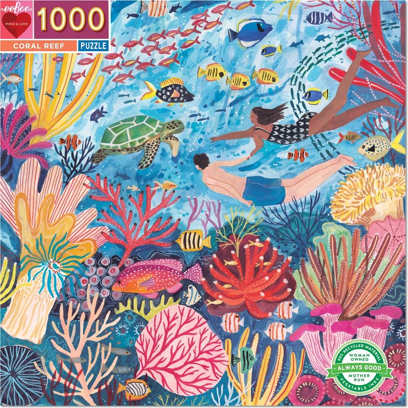 EEBOO Čtvercové puzzle Korálový útes 1000 dílků