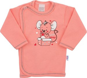 Kojenecká košilka New Baby Mouse lososová - 62 (3-6m)