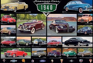 EUROGRAPHICS Puzzle Americká auta z roku 1940, 1000 dílků