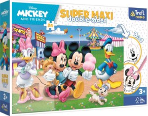 TREFL Oboustranné puzzle Mickey Mouse na pouti SUPER MAXI 24 dílků