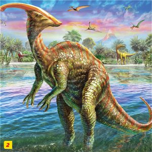 DINO Puzzle s figurkou dinosaura: Parasaurolophus 60 dílků