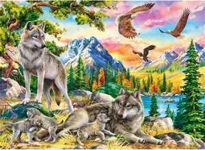 CASTORLAND Puzzle Rodina vlků a orli 300 dílků