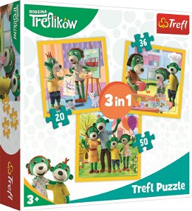 TREFL Puzzle Treflíci: Být spolu je fajn 3v1 (20,36,50 dílků)