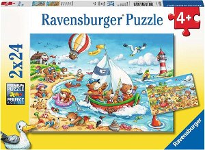 RAVENSBURGER Puzzle Prázdniny u moře 2x24 dílků