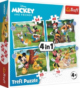 TREFL Puzzle Mickey Mouse: Krásný den 4v1 (35,48,54,70 dílků)