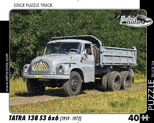 RETRO-AUTA Puzzle TRUCK č.26 Tatra 138 S3 6x6 (1959-1972) 40 dílků