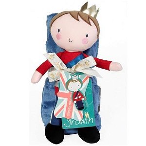 Bizzi Growin dětská deka s hračkou Prince Minky modrá