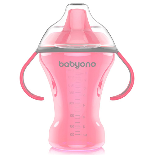BABY-ONO Baby Ono hrnek Natural Nursing netekoucí 260ml 6m+ růžový