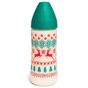 Suavinex lahev plastová 360 ml vánoční zelená