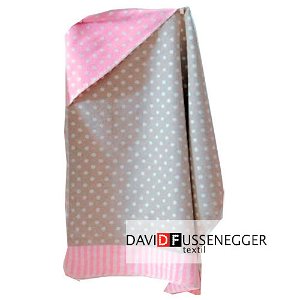 David Fussenegger DF JUWEL bavlněná deka s kapucí 80x80 růžový puntík