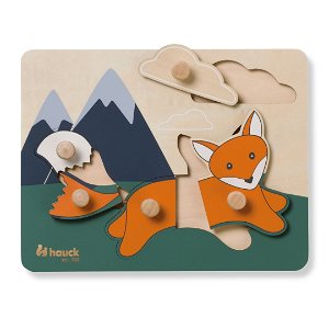 Hauck dřevěné puzzle s úchyty Fox