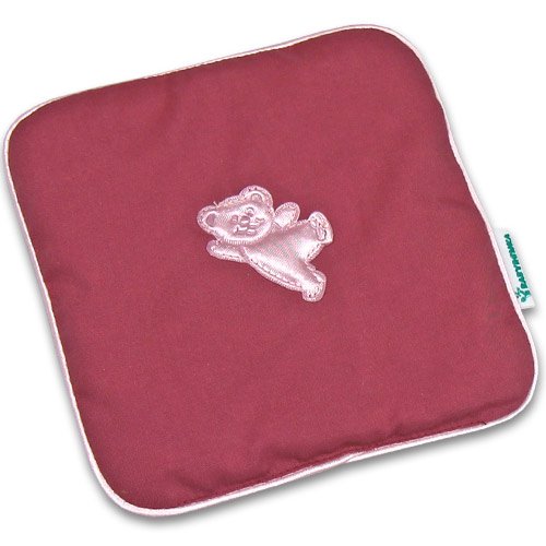 BABYRENKA Nahřívací polštářek z třešňových pecek Ribbon 15x15 cm Bear old pink