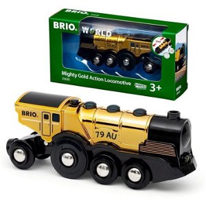 BRIO 33630 Mohutná zlatá akční lokomotiva na baterie