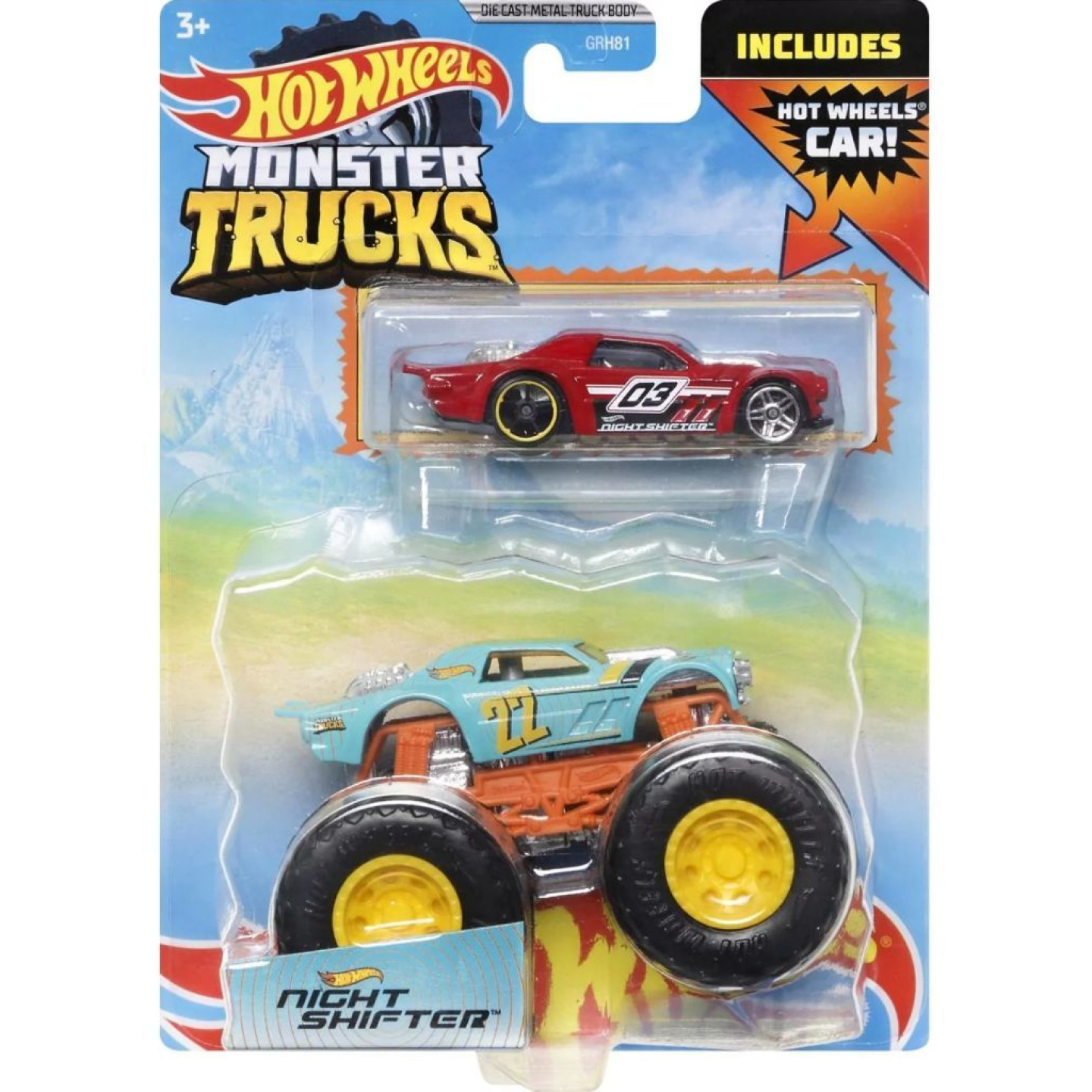 Hot Wheels® Monster Trucks s angličákem Night Shifter, Mattel HDB93