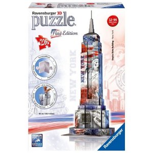 Ravensburger 12583 Puzzle 3D Empire State Building, Vlajková edice, 216 dílků