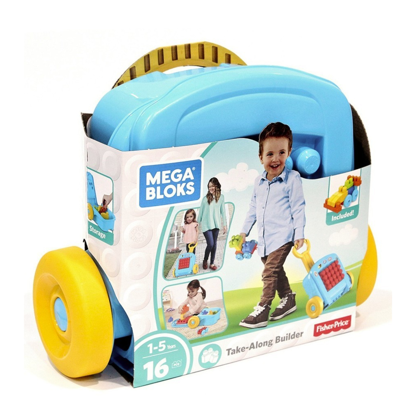 Mega Bloks Kufřík na kolečkách s kostkami, Mattel FLT37