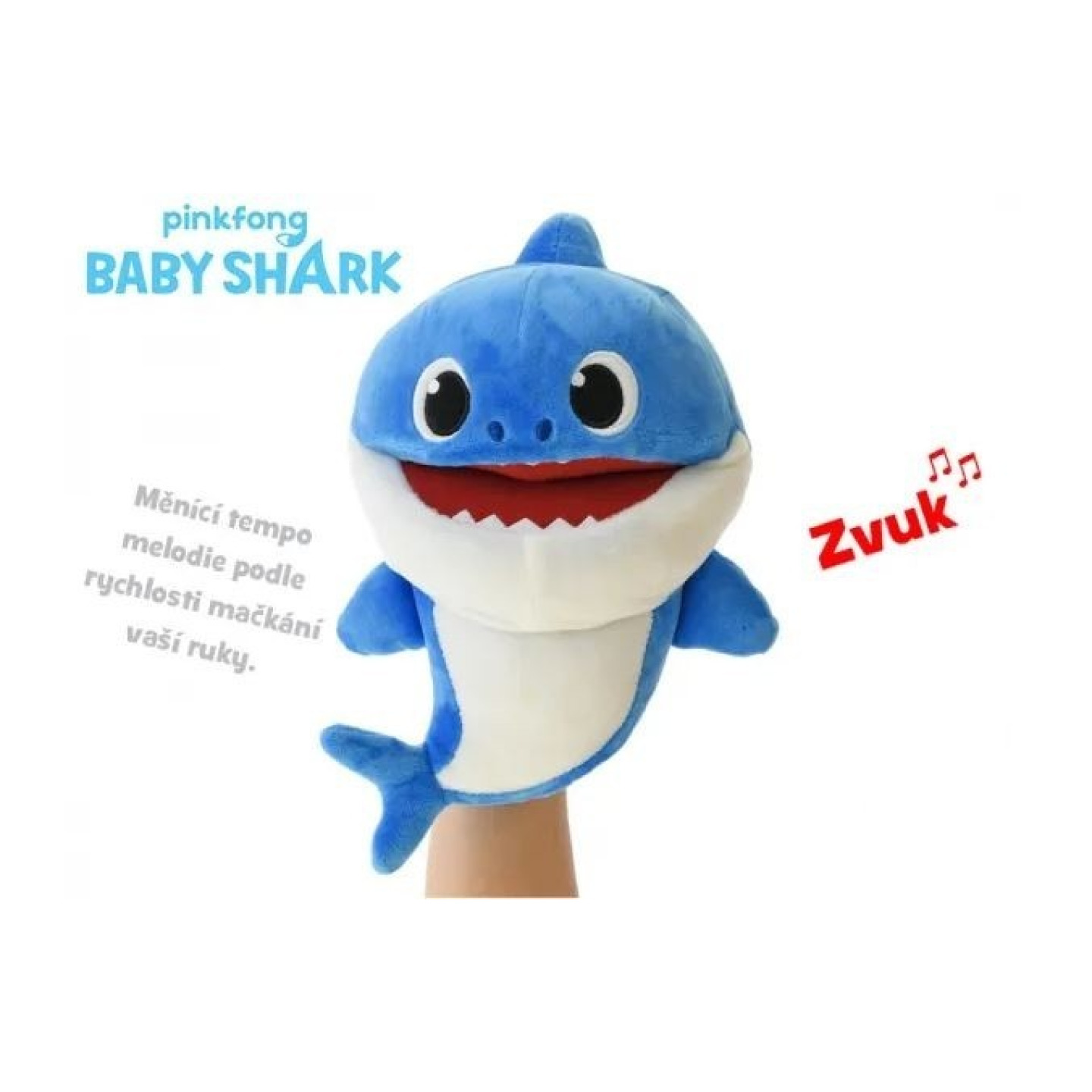 BABY SHARK Plyšový maňásek žralok zpívající 23cm modrý