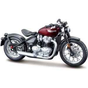 Burago Kovový model motorky Triumph Bonneville Bobber 1:18 černovínová