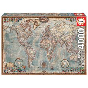 EDUCA 14827 Puzzle Mapa světa, 4000 dílků