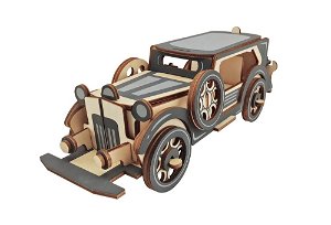 Woodcraft construction kit Woodcraft Dřevěné 3D puzzle Stará limuzína