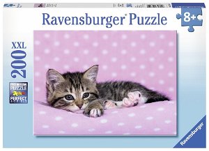 Ravensburger Roztomilé koťátko na růžové dece 200 dílků