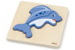 Popron Dřevěné puzzle pro nejmenší - delfín