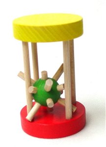 Česká dřevěná hračka Dřevěný ježek v kleci malý